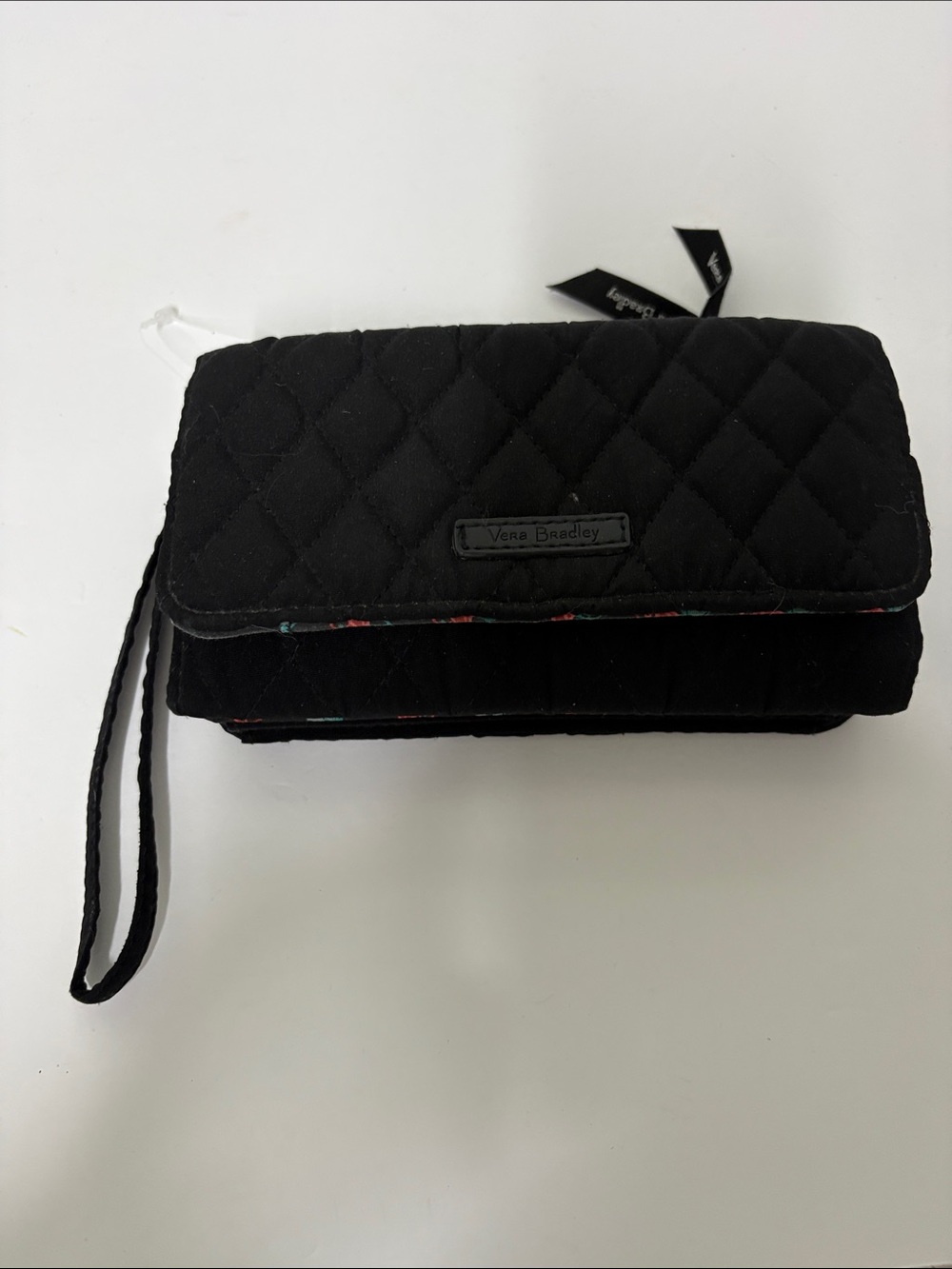 Vera Bradley Black Quilted Wristlet Wallet
